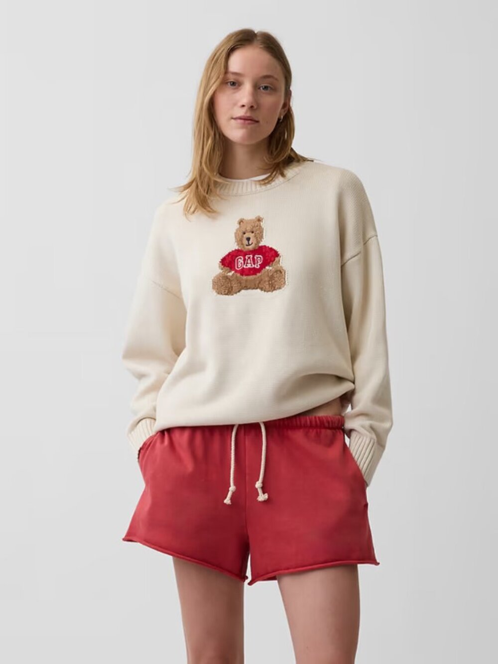 NWT GAP 100% cotton knit oversized sweater in brannan bear (L)